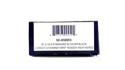 BACHMANN 00 GAUGE - 32-858DC - 9F 2-10-0 STANDARD 92185 BR BLACK WEATHERED DCC