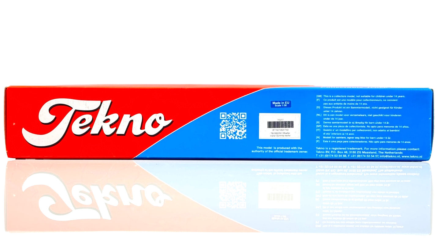 TEKNO 1/50 SCALE - 70277 - REEFER TRAILER SCHMITZ CARGO BULL PLAIN WHITE - BOXED