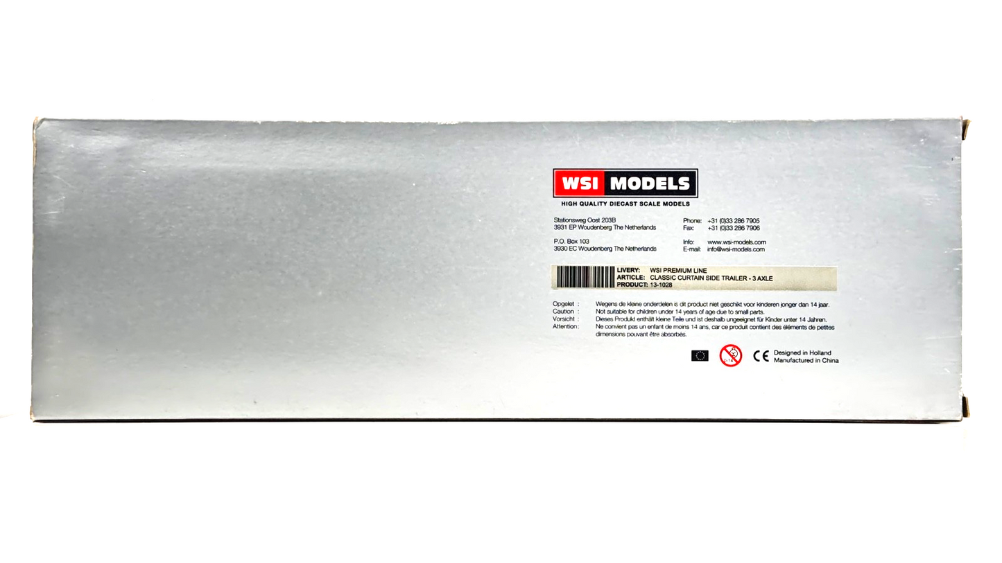 WSI 1/50 SCALE - 13-1028 - CLASSIC CURTAIN SIDE TRAILER 3 AXLE REFINISHED GREEN