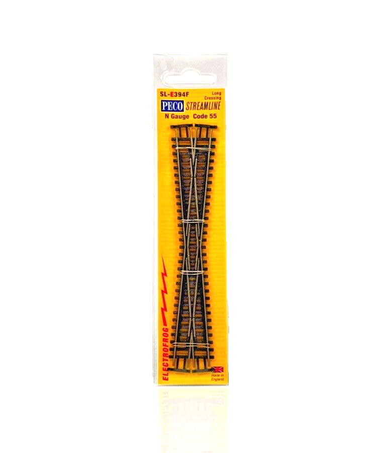 PECO N GAUGE SETRACK - SL-E394F - LONG CROSSING TRACK PIECE ELECTROFROG