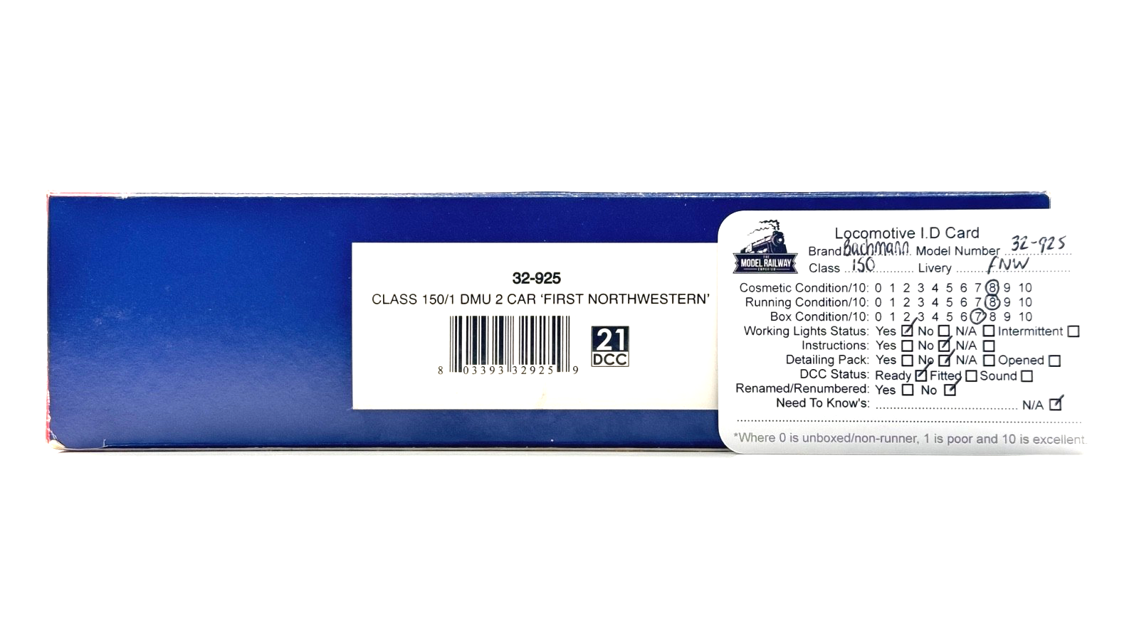 BACHMANN 00 GAUGE - 32-925 - CLASS 150/1 DMU 2 CAR FIRST NORTHWESTERN - BOXED