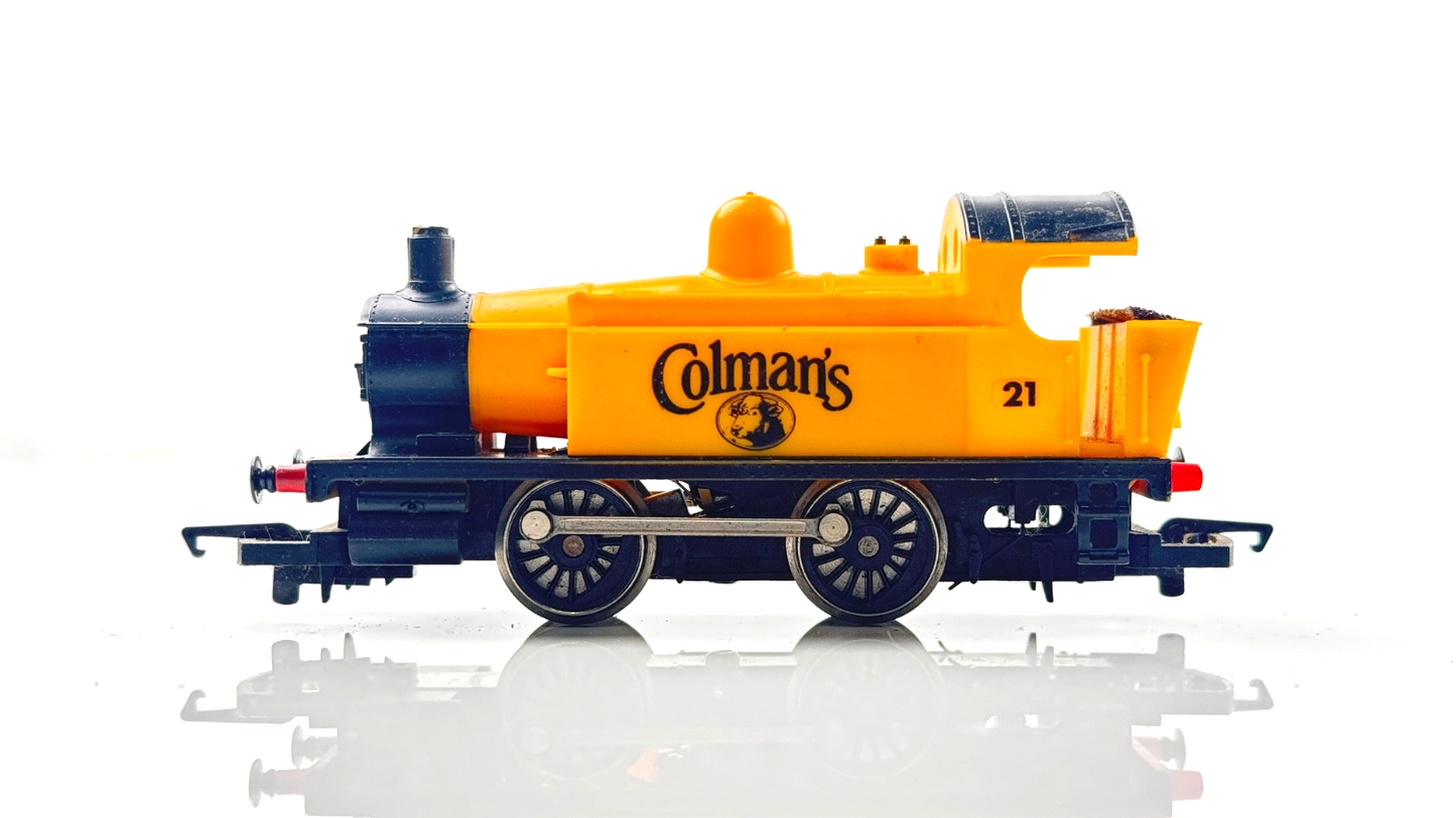 HORNBY 00 GAUGE - COLMAN'S MUSTARD YELLOW 0-4-0 TANK LOCOMOTIVE NO.21 - UNBOXED