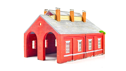 HORNBY 00 GAUGE SKALEDALE - R8581 - RED BRICK DOUBLE ROAD ENGINE SHED - UNBOXED