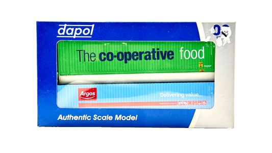 DAPOL 00 GAUGE - 4F-028-001 - 45FT HIGH CUBE CONTAINERS COOP ARGOS - NEW