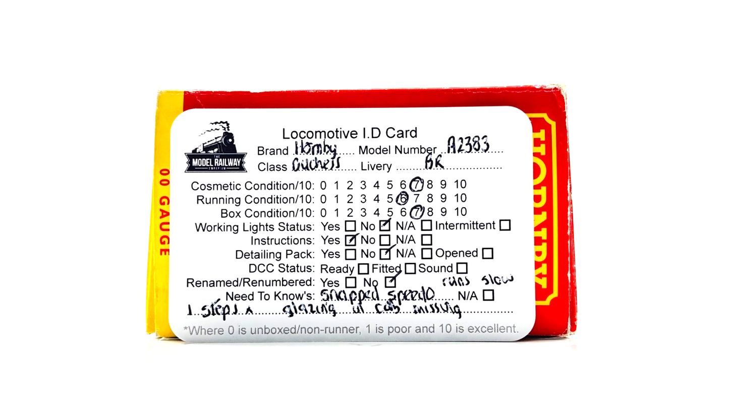 HORNBY 00 GAUGE - R2383 - BR 4-6-2 MAROON DUCHESS CITY OF NOTTINGHAM 46251