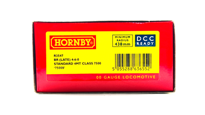 HORNBY 00 GAUGE - R3547 - BR LATE 4-6-0 STANDARD 4MT 75008 GREEN - NOT PERFECT