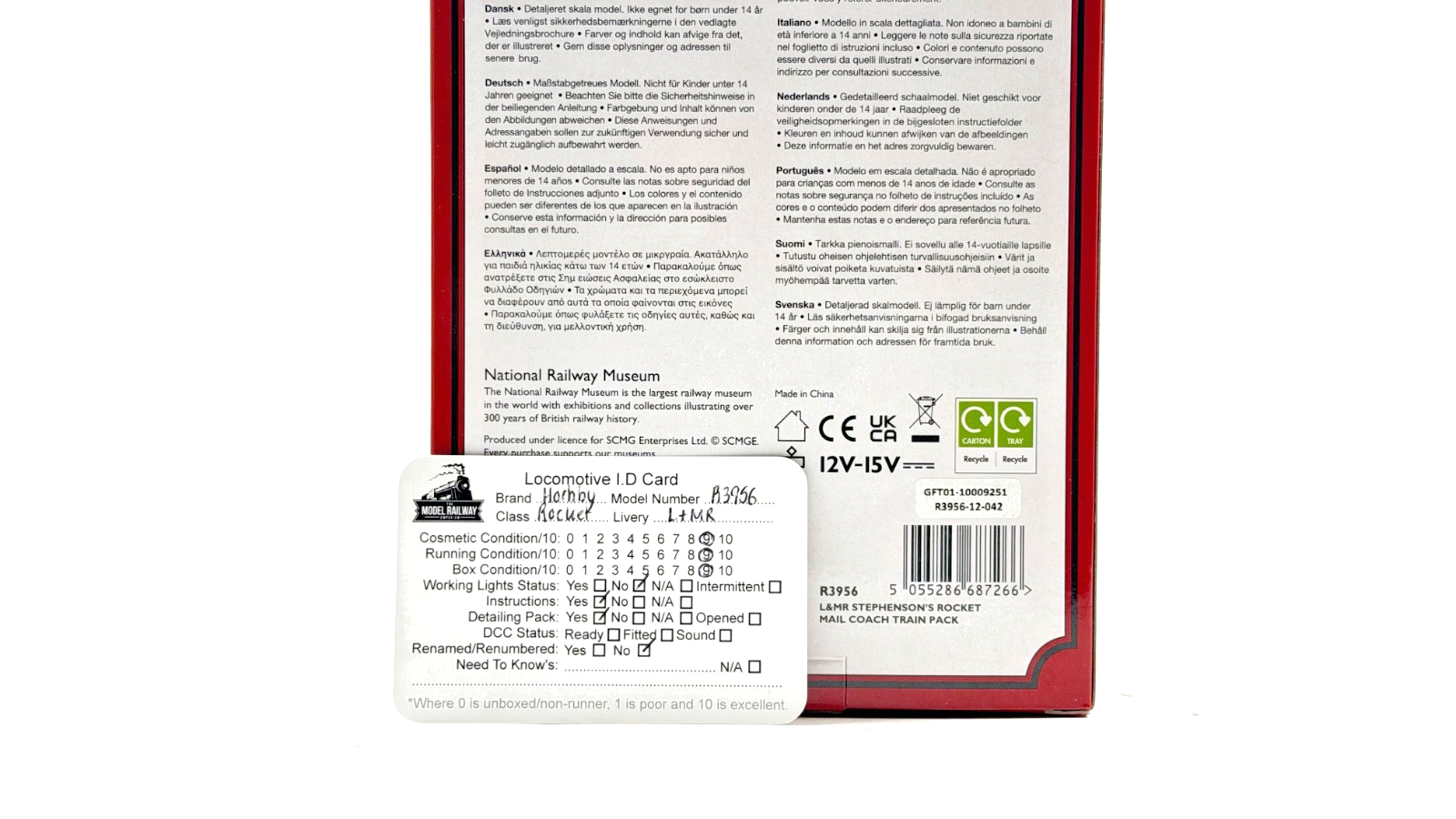 HORNBY 00 GAUGE - R3956 - L&MR STEPHENSON'S ROCKET MAIL COACH TRAIN PACK BOXED