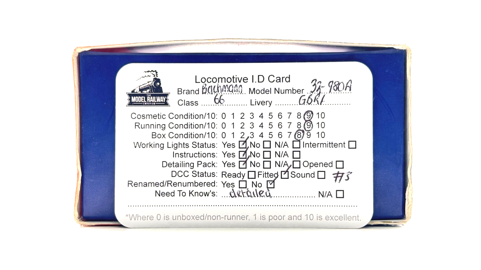 BACHMANN 00 GAUGE - 32-980A - CLASS 66 66728 GBRF INST OF RAILWAY OPERATORS DCC