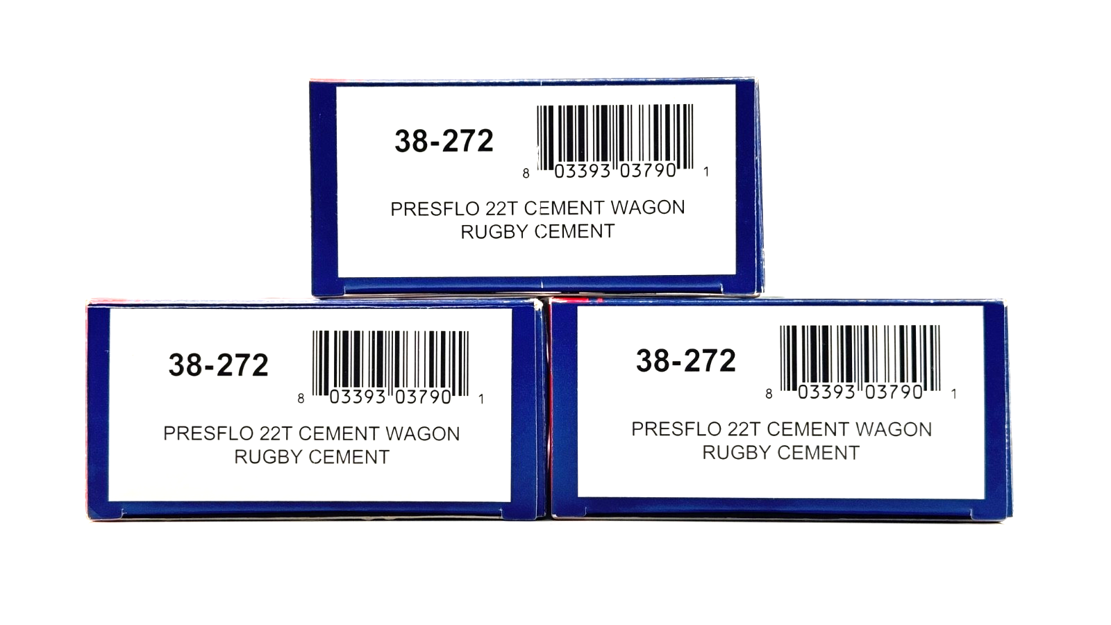 BACHMANN 00 GAUGE - 38-272 - PRESFLO 22T CEMENT WAGON RUGBY CEMENT BOXED X3