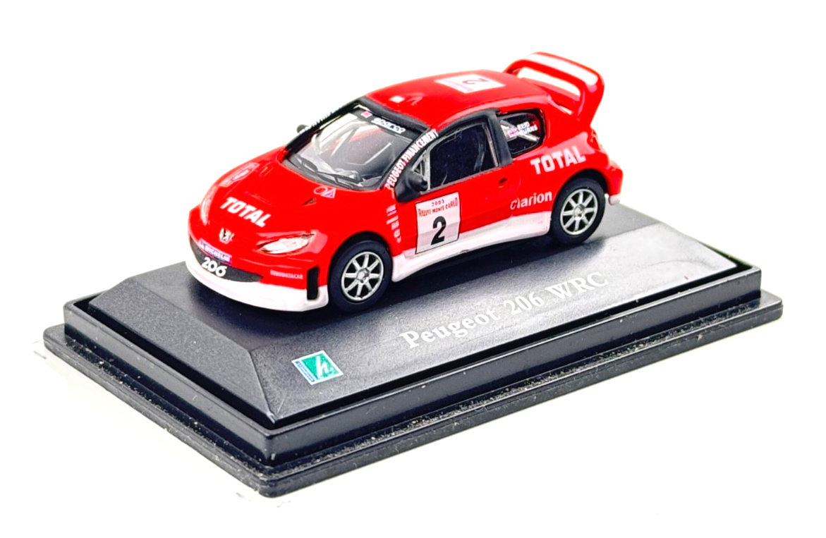 CARARAMA 1/72 SCALE - PEUGEOT 206 WRC RALLY CAR #2 RED - BOXED