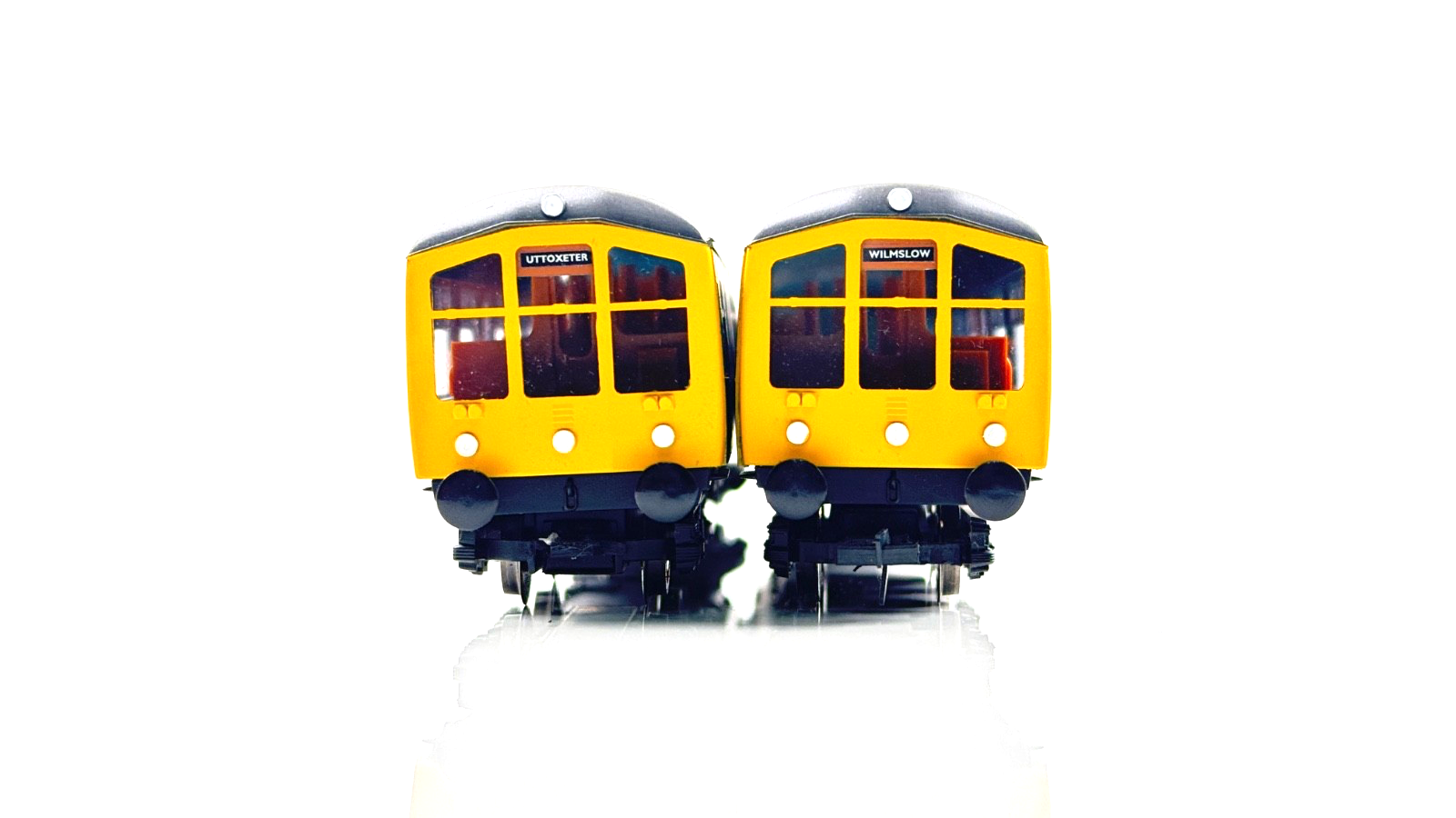 SILVER FOX 00 GAUGE - DERBY LIGHTWEIGHT BR BLUE YELLOW CAB ENDS DMU - BOXED
