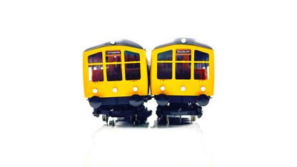 SILVER FOX 00 GAUGE - DERBY LIGHTWEIGHT BR BLUE YELLOW CAB ENDS DMU - BOXED