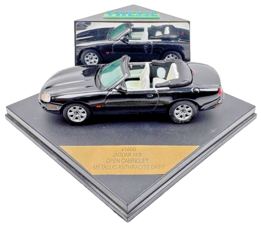 VITESSE 1/43 SCALE - V100B - JAGUAR XK8 OPEN CABRIOLET METALLIC ANTHRACITE GREY