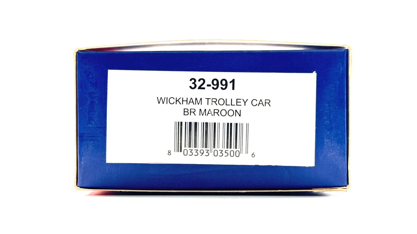 BACHMANN 00 GAUGE - 32-991 - WICKHAM TROLLEY CAR BR MAROON - BOXED