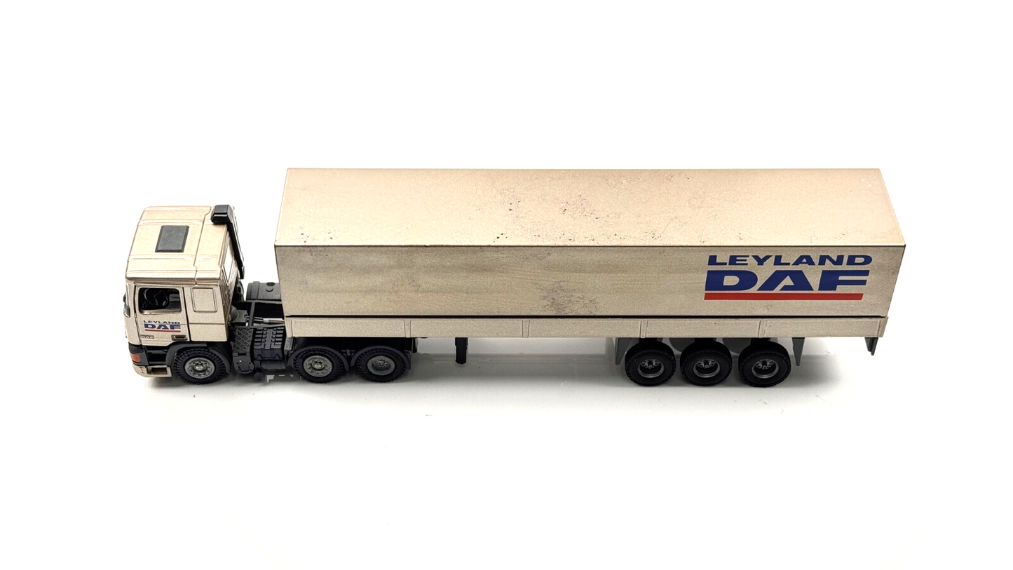TEKNO 1/50 SCALE - DAF 95 'LEYLAND DAF' SILVER TRUCK & TRAILER - BOXED