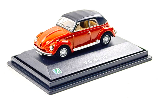 CARARAMA 1/72 SCALE - VW VOLKSWAGEN CLASSIC BEETLE CABRIOLET ORANGE - BOXED