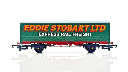 HORNBY 00 GAUGE - R6101 - CURTAIN SIDED VAN EDDIE STOBART EXPRESS RAIL FREIGHT