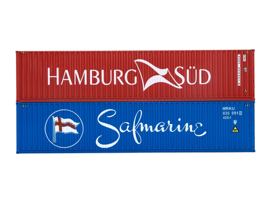 DAPOL 00 GAUGE - 4F-028-174 - 40FT CONTAINER TWIN PACK HAMBURG SUD SAFMARINE NEW