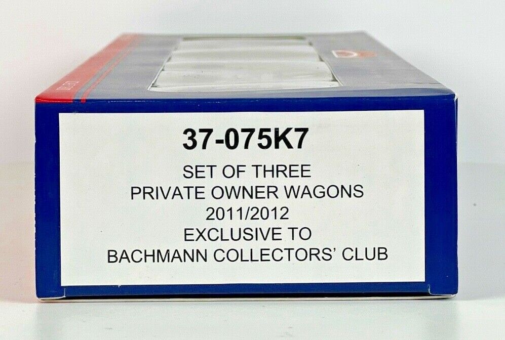 BACHMANN 00 GAUGE - 37-075K7 - SET OF 3 PRIVATE OWNER WAGONS 2011/12 CLUB EXCL.