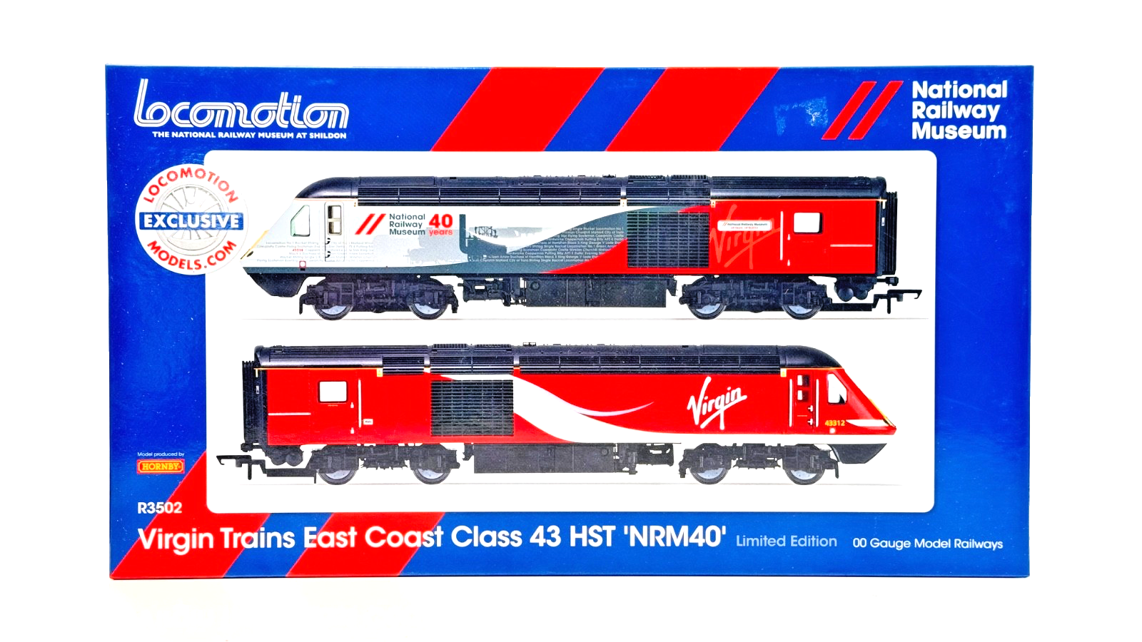 HORNBY 00 GAUGE - R3502 - CLASS 43 HST VIRGIN TRAINS EAST COAST 'NRM40' - BOXED