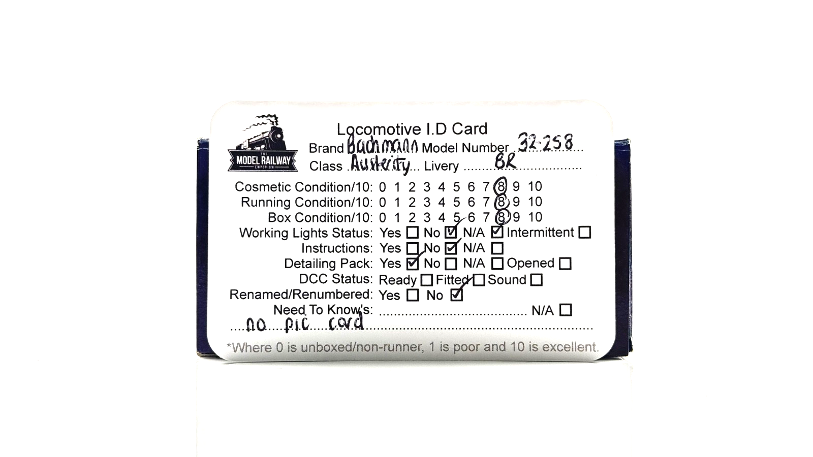 BACHMANN 00 GAUGE - 32-258 - WD AUSTERITY BR BLACK EARLY EMBLEM 90423 - BOXED