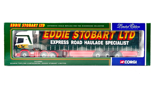 CORGI 1/50 SCALE - CC12901 - SCANIA TOPLINE EDDIE STOBART LTD LORRY - BOXED