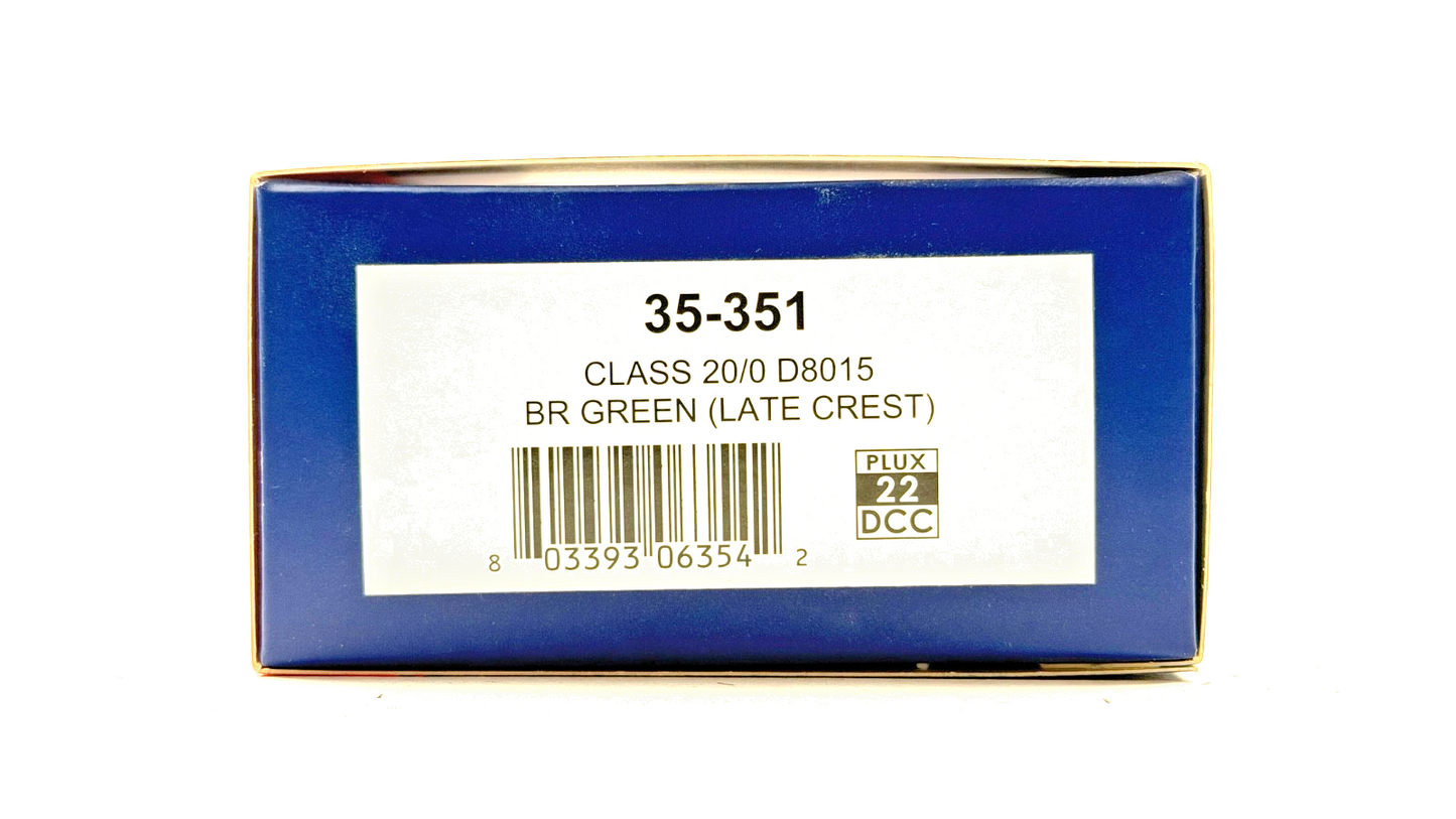 BACHMANN 00 GAUGE - 35-351 - CLASS 20/0 D8015 BR GREEN (LATE CREST) BOXED