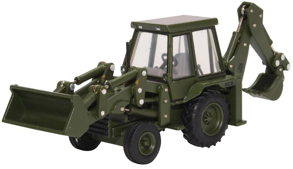 OXFORD DIECAST 1/76 SCALE - 76JCX002 - JCB 3CX 1980'S ARMY GREEN NEW BOXED