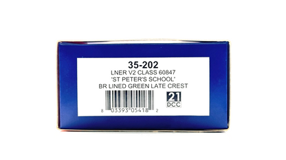 BACHMANN 00 GAUGE - 35-202 - LNER V2 CLASS 60847 ST PETERS SCHOOL - BOXED