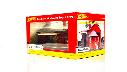 HORNBY N GAUGE LYDDLE END - N8054 - GOODS SHED WITH LOADING STAGE & CRANE