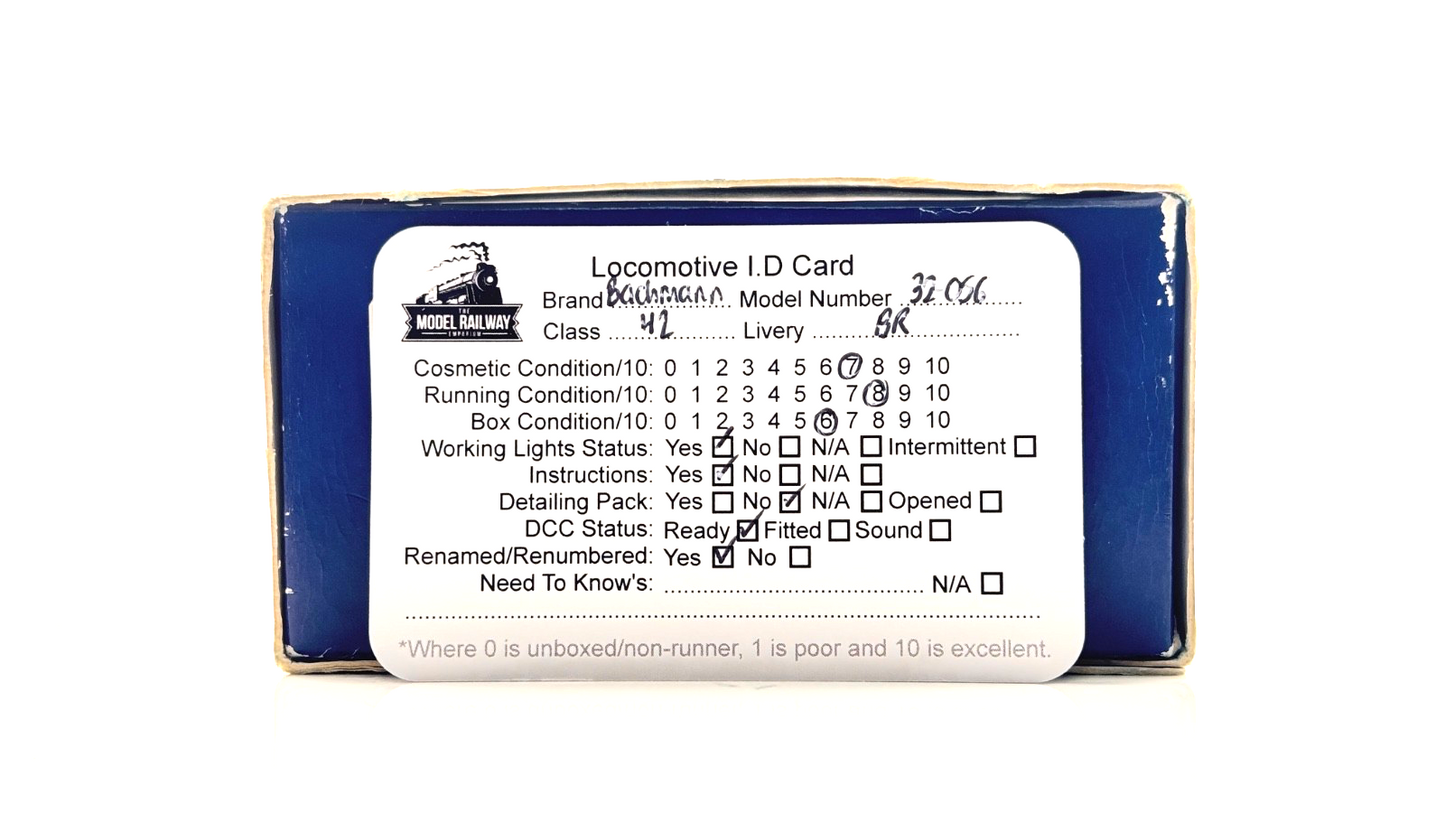 BACHMANN 00 GAUGE - 32-056 - CLASS 42 WARSHIP D800 SIR BRIAN ROBERTSON BR BLUE