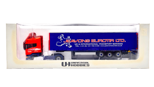 UNIVERSAL HOBBIES 1/50 - SCANIA TRUCK & TRAILER JEAVONS UK INTERNATIONAL - BOXED
