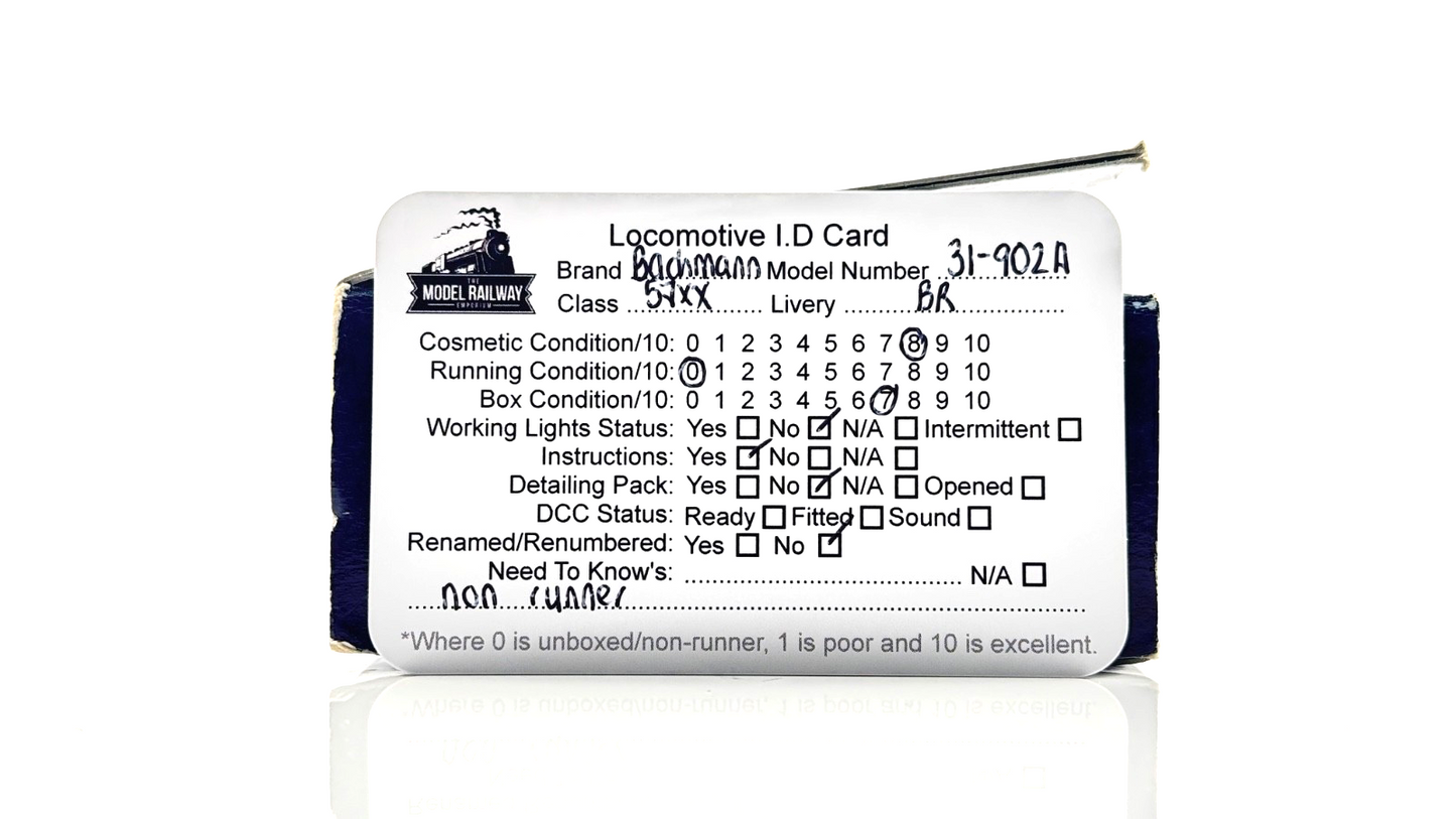 BACHMANN 00 GAUGE - 31-902A - 57XX 5775 BR PLAIN BLACK LATE CREST - SPARES