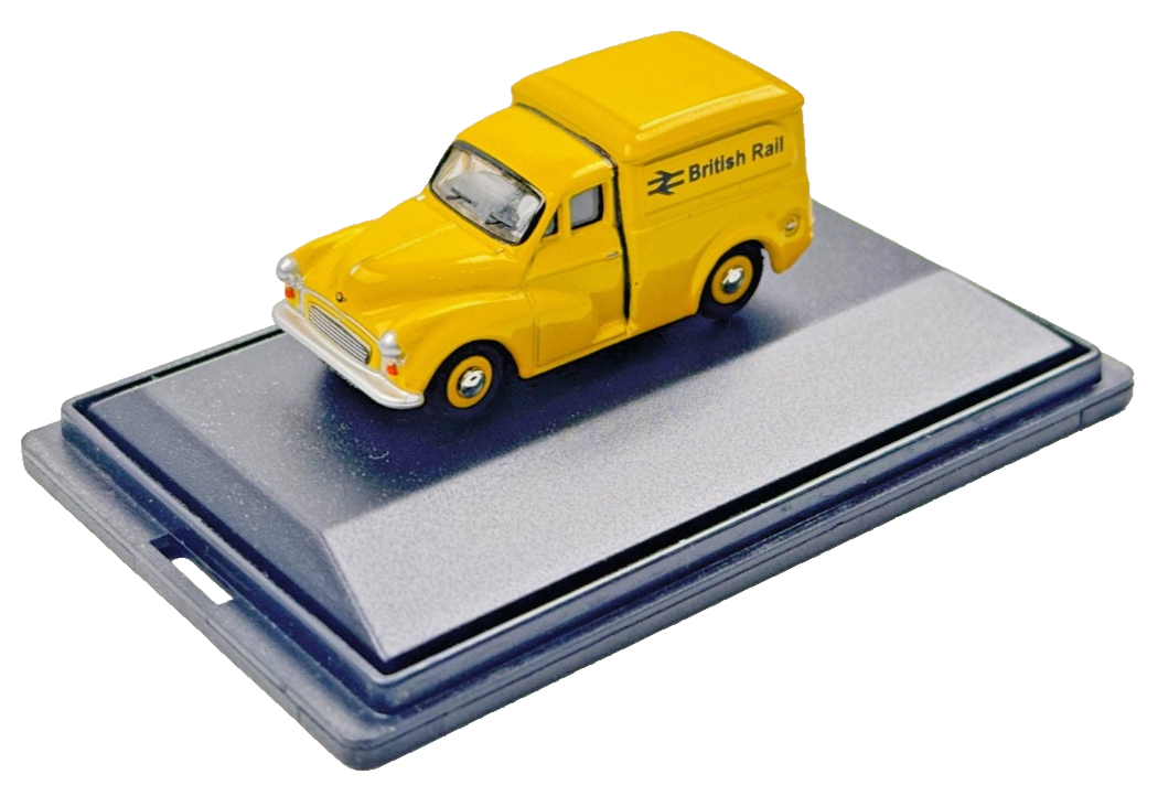 OXFORD DIECAST 1/76 SCALE - 76MM030 - MORRIS MINOR BRITISH RAIL YELLOW BOXED