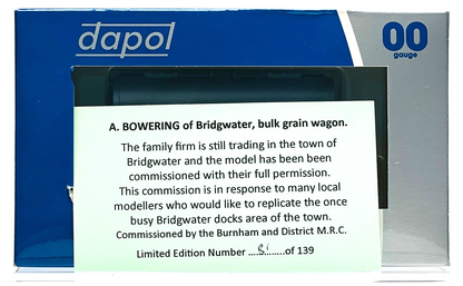 DAPOL 00 GAUGE - A. BOWERING BRIDGWATER BULK GRAIN WAGON 2 (BURNHAM LIMITED ED)