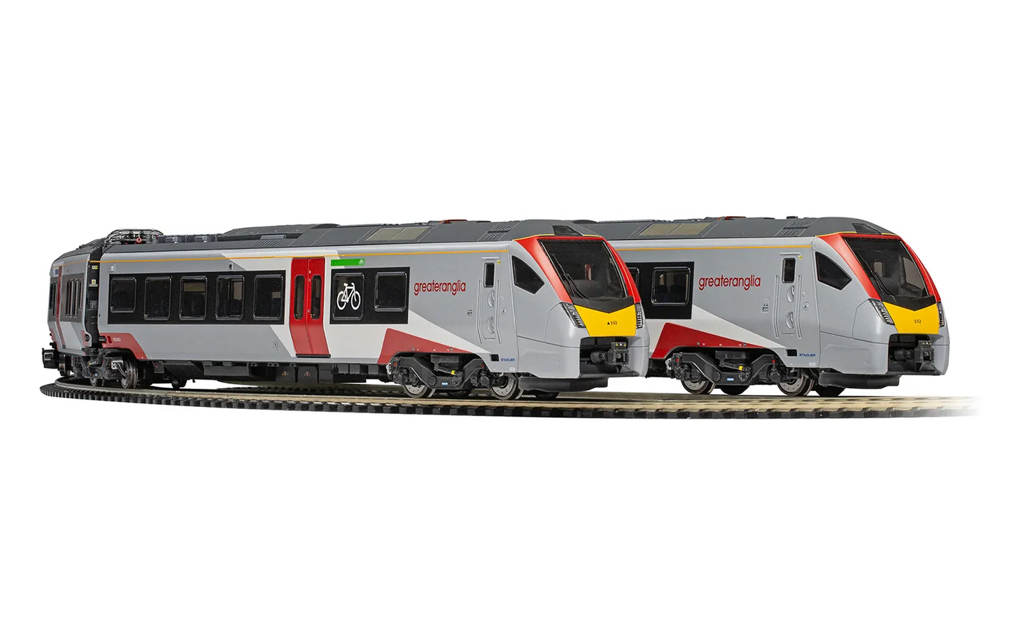 HORNBY 00 GAUGE - R3963A - GREATER ANGLIA CLASS 755/3 FLIRT 3 CAR TRAIN PACK NEW