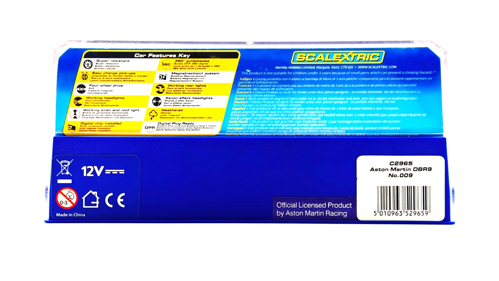 SCALEXTRIC 1/32 SCALE - C2965 - ASTON MARTIN DBR9 NO.009 WEATHERED - BOXED