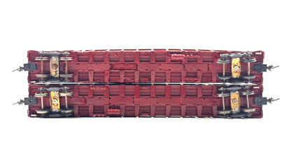 KIT BUILT 00 GAUGE - PAIR OF EWS (UNBRANDED) MAROON GOLD MBA OPEN BOX WAGONS UB