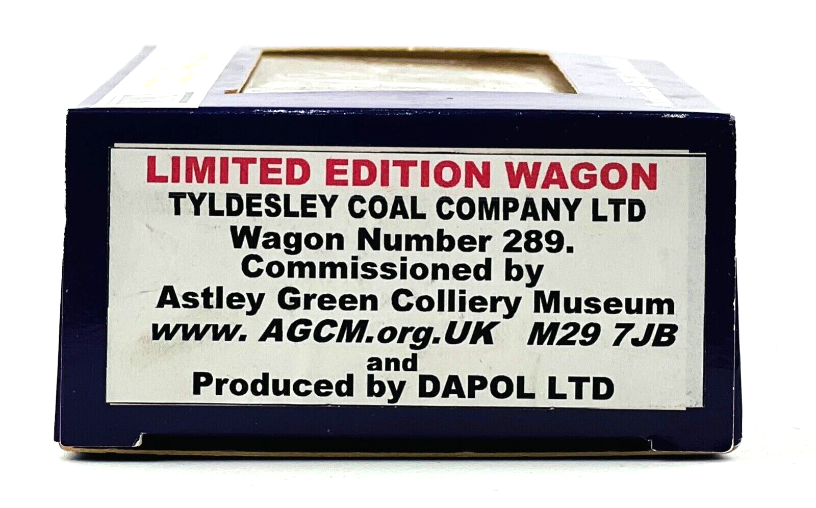 DAPOL 00 GAUGE - TYLDESLEY COAL COMPANY LTD PLANK WAGON 289 (LIMITED EDITION)