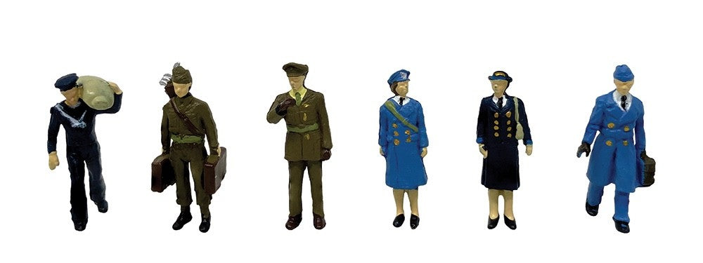 BACHMANN 00 GAUGE SCENECRAFT - 36-430 - EMBARKING SERVICE PERSONNEL FIGURES NEW