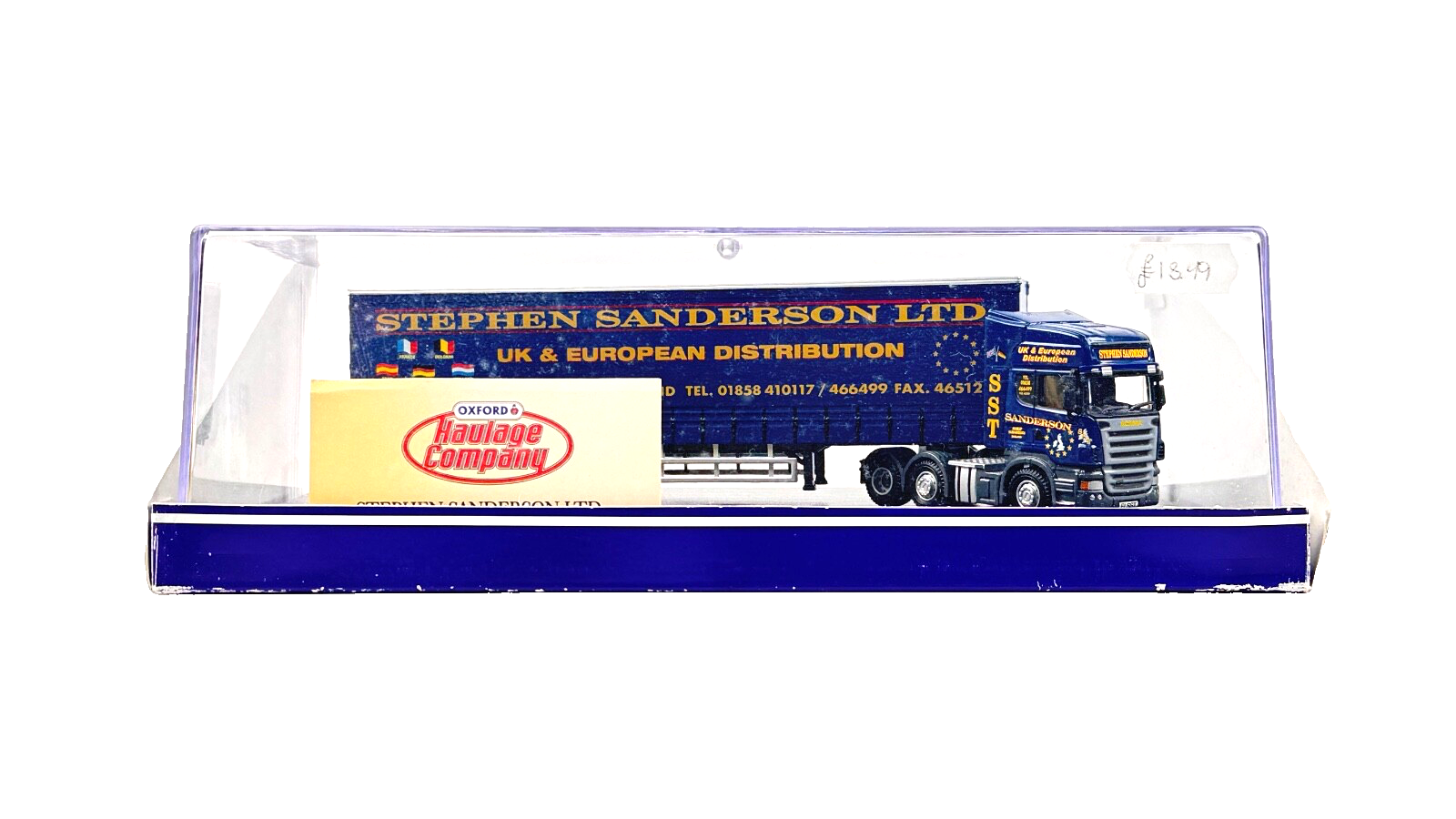 OXFORD DIECAST 1/76 SCALE - SCA06CS - SCANIA "STEPHEN SANDERSON LTD" BOXED