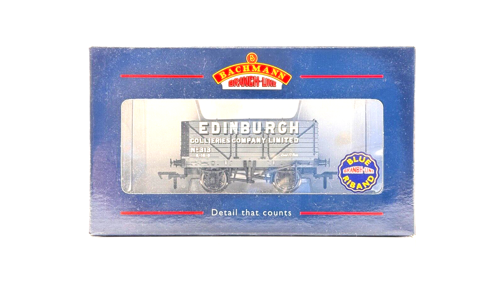 BACHMANN 00 GAUGE - 37-080R - 7 PLANK END DOOR WAGON EDINBURGH 313 - BOXED