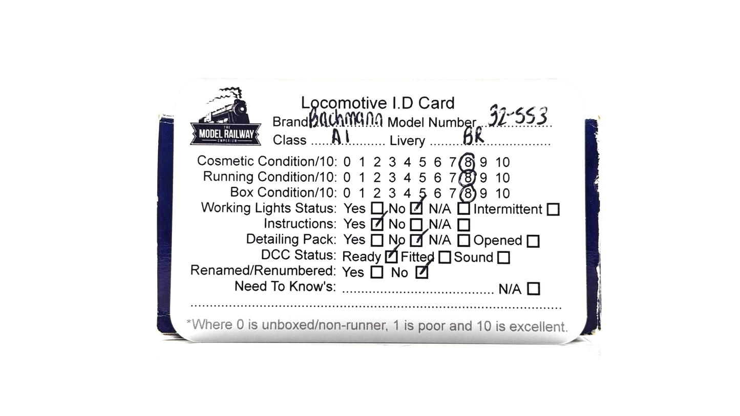 BACHMANN 00 GAUGE - 32-553 - CLASS A1 60161 NORTH BRITISH BR BLUE EARLY EMBLEM