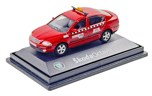 ABREX 1/72 SCALE - SKODA OCTAVIA RED SALOON TAXI - BOXED