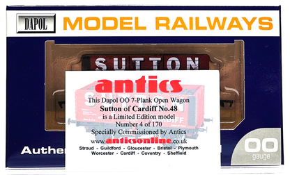 DAPOL 00 GAUGE - SUTTON OF CARDIFF 7 PLANK WAGON NO.48 (LIMITED EDITION)