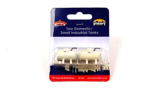 BACHMANN 00 GAUGE SCENECRAFT - 44-536 - TWO DOMESTIC SMALL INDUSTRIAL TANKS NEW