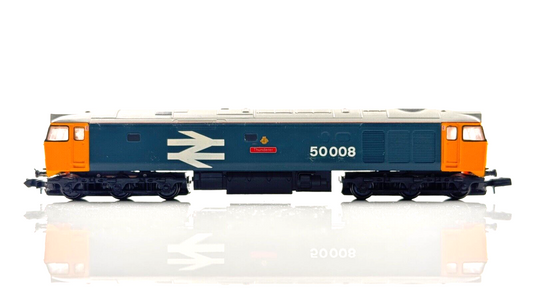 GRAHAM FARISH N GAUGE - CLASS 50 LARGE LOGO 50008 THUNDERER - RENAMED RENUMBERED