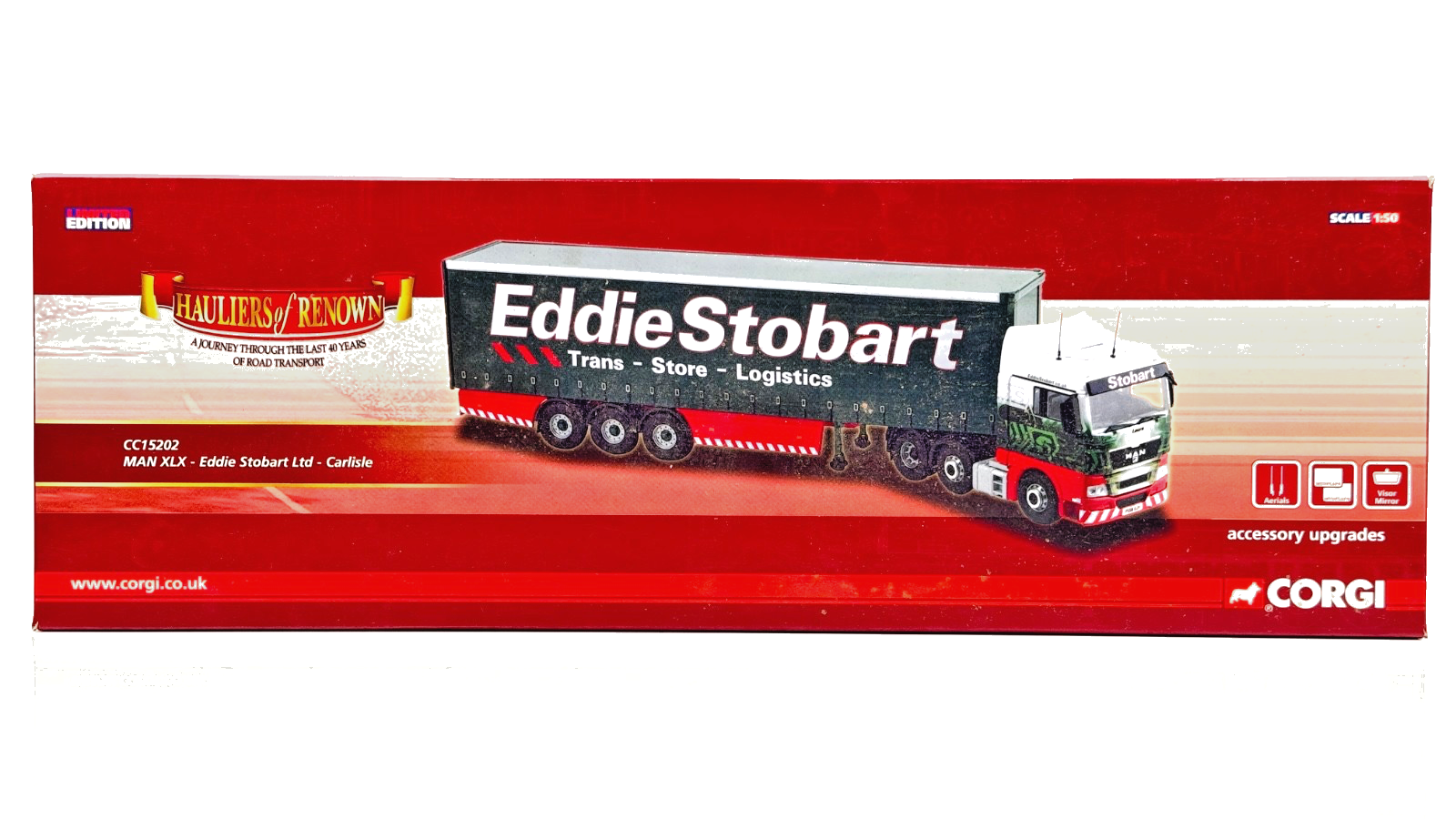 CORGI 1/50 SCALE - CC15202 - MAN XLX EDDIE STOBART LTD CARLISLE - BOXED