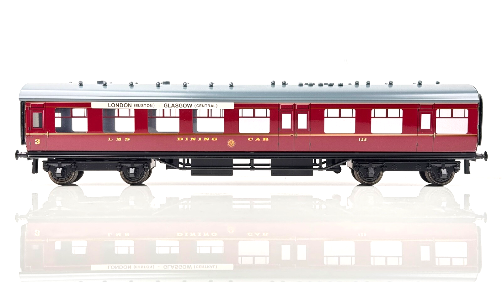 ACE TRAINS O GAUGE - C18-D - LMS MAROON DINING CAR COACH 125 - BOXED