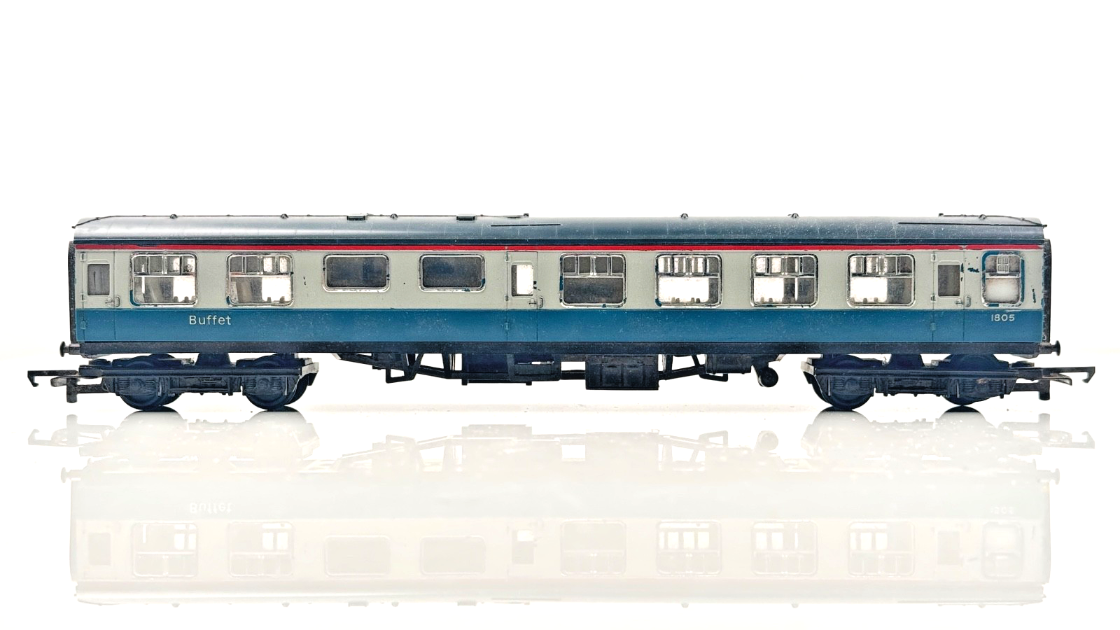 HORNBY 00 GAUGE - RAKE OF 4 BR BLUE GREY MK1/MK2 PLAYWORN COACHES - UNBOXED